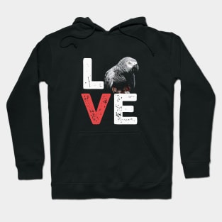 African Grey Parrot Love Hoodie